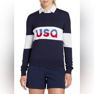 Walter Hagen “USA” Women's Lightweight Crew Golf Sweater Medium, NWT—4th of July